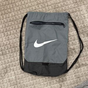 Nike Gray and Black Drawstring Backpack
